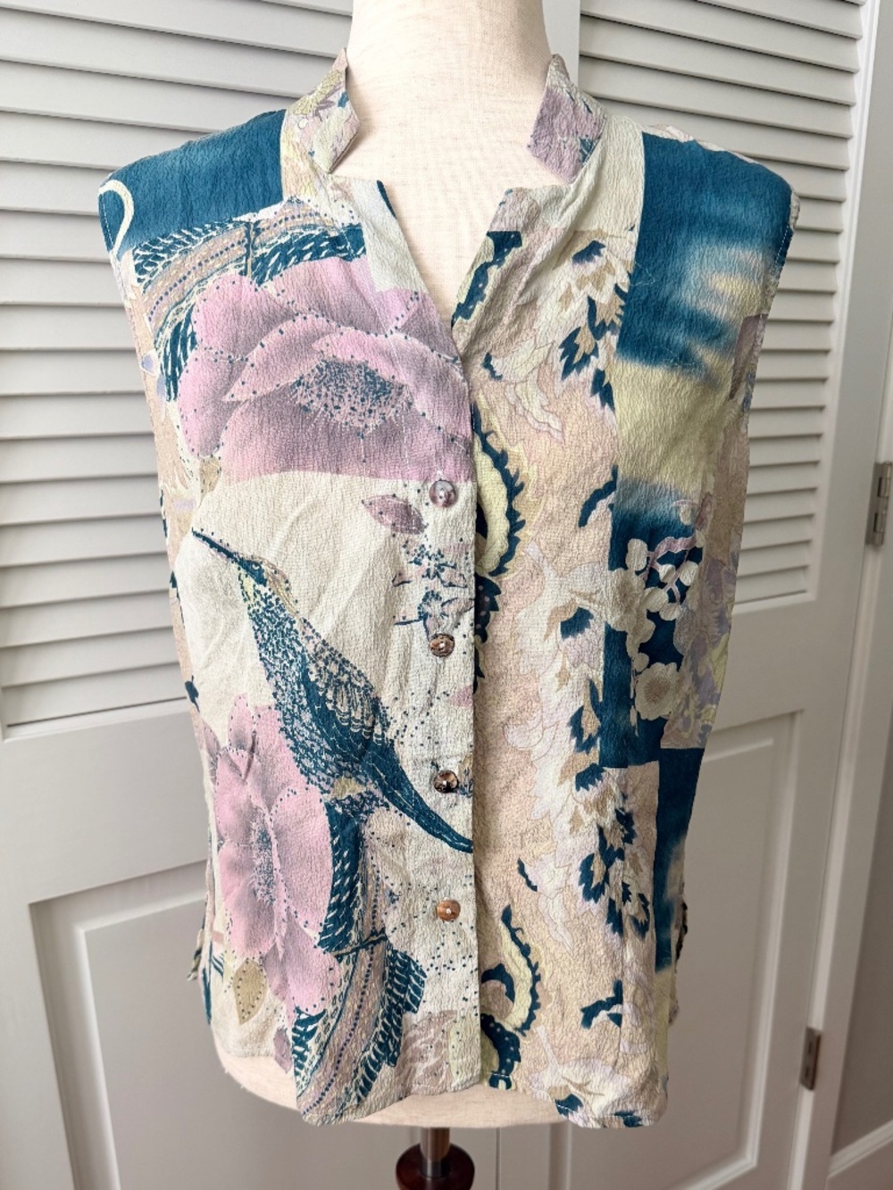 Citron Santa Monica 100% Silk blouse Size M
